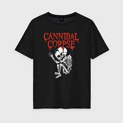 Женская футболка оверсайз Cannibal Corpse - скелет