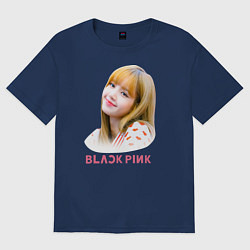 Футболка оверсайз женская Lisa Blackpink, цвет: тёмно-синий