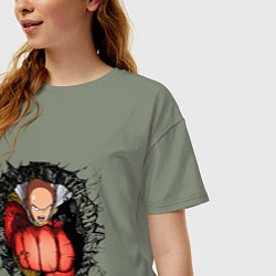 Футболка оверсайз женская Saitama hole, цвет: авокадо — фото 2