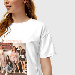 Футболка оверсайз женская Blackpink Jennie Lisa Rose Jisoo, цвет: белый — фото 2