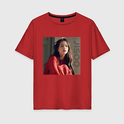 Женская футболка оверсайз Blackpink Lisa red