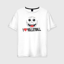 Женская футболка оверсайз Волейбольный смайл