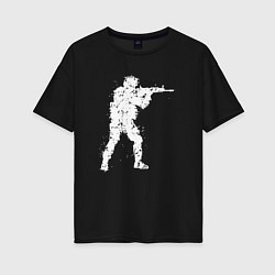 Женская футболка оверсайз Soldier counter strike