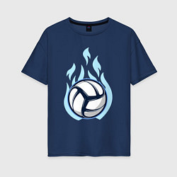 Женская футболка оверсайз Blue fire ball