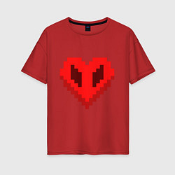 Женская футболка оверсайз Сердце Майнкрафта