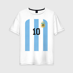 Женская футболка оверсайз Месси сборная Аргентины ЧМ 2022