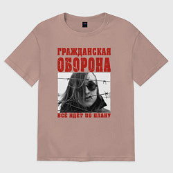 Женская футболка оверсайз Летов - всё идёт по плану