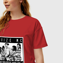 Футболка оверсайз женская Noize with girls, цвет: красный — фото 2