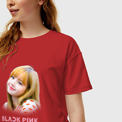 Футболка оверсайз женская Lisa Blackpink, цвет: красный — фото 2