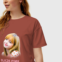 Футболка оверсайз женская Lisa Blackpink, цвет: кирпичный — фото 2