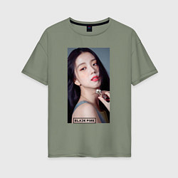 Футболка оверсайз женская Kim Jisoo, цвет: авокадо