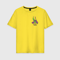 Женская футболка оверсайз Волнистый попугай волшебник