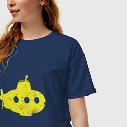 Футболка оверсайз женская Желтая подводная лодка, цвет: тёмно-синий — фото 2