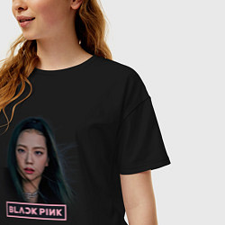 Футболка оверсайз женская Blackpink beautiful singer Rose, цвет: черный — фото 2