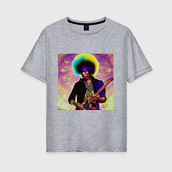 Футболка оверсайз женская Jimi Hendrix Rock Idol Art, цвет: меланж