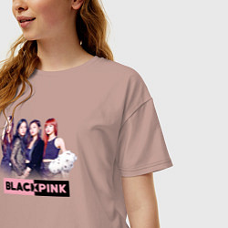 Футболка оверсайз женская Blackpink girls, цвет: пыльно-розовый — фото 2