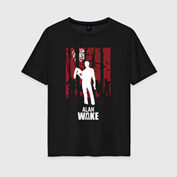 Женская футболка оверсайз Алан Вейк с оружием