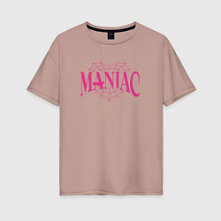 Футболка оверсайз женская Maniac - stray kids, цвет: пыльно-розовый