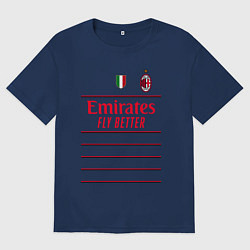 Футболка оверсайз женская Златан Ибрагимович ФК Милан форма 2223 гостевая, цвет: тёмно-синий