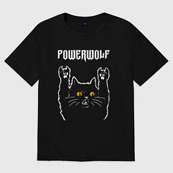 Женская футболка оверсайз Powerwolf rock cat