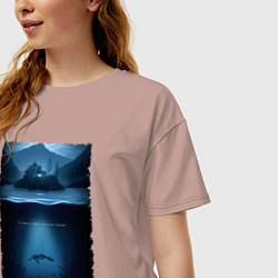 Футболка оверсайз женская История Алана Вейка, цвет: пыльно-розовый — фото 2