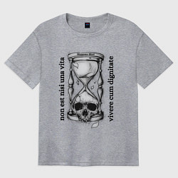 Женская футболка оверсайз Песочные часы с черепом