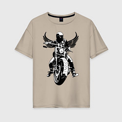 Женская футболка оверсайз Biker wings