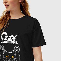 Футболка оверсайз женская Ozzy Osbourne rock cat, цвет: черный — фото 2
