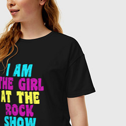 Футболка оверсайз женская I Am The Girl At The Rock Show, цвет: черный — фото 2