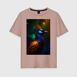 Женская футболка оверсайз Райская птичка - нейросеть