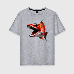Женская футболка оверсайз Хищная рыбина