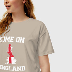 Футболка оверсайз женская Come on England, цвет: миндальный — фото 2