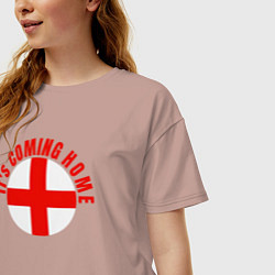 Футболка оверсайз женская Coming home England, цвет: пыльно-розовый — фото 2