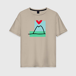 Женская футболка оверсайз Люблю горы и море