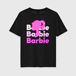Женская футболка оверсайз Логотип Барби объемный