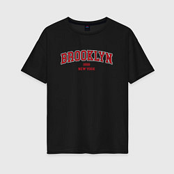 Футболка оверсайз женская Brooklyn New York, цвет: черный