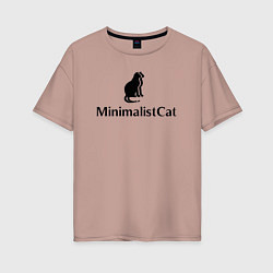 Футболка оверсайз женская Коты MinimalistCat, цвет: пыльно-розовый