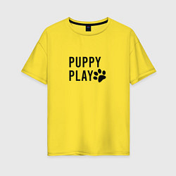 Футболка оверсайз женская Puppy Play, цвет: желтый