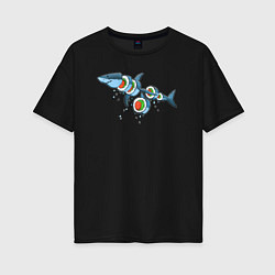 Женская футболка оверсайз Суши акула