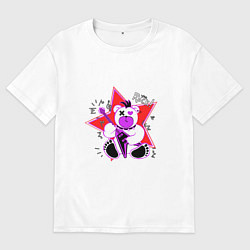 Женская футболка оверсайз Медведь рок звезда