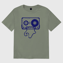 Футболка оверсайз женская Music cassette, цвет: авокадо