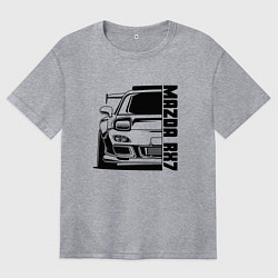 Футболка оверсайз женская Mazda RX7, цвет: меланж