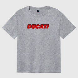Женская футболка оверсайз Ducati - красный градиент