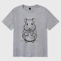Футболка оверсайз женская Тактический хомяк, цвет: меланж