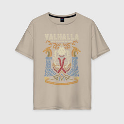 Женская футболка оверсайз Вальхалла - дворец павших воинов