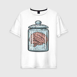 Женская футболка оверсайз Мозг в банке