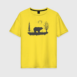 Женская футболка оверсайз Медведь в природе