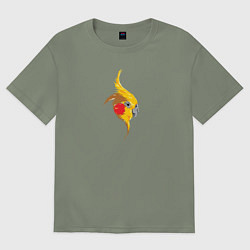 Футболка оверсайз женская Голова попугая WPAP, цвет: авокадо