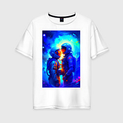 Женская футболка оверсайз Космическая любовь - нейросеть