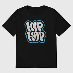 Футболка оверсайз женская Хип хоп, цвет: черный